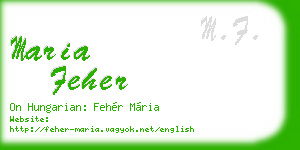 maria feher business card